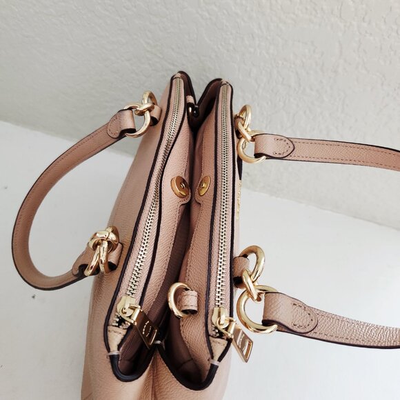 Like New Coach Mini Brooke Blush Leather Shoulder Bag Purse - Picture 9 of 17